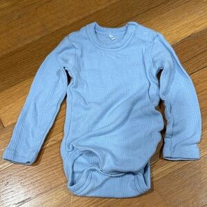 Posh Peanut Light Blue Long Sleeve Baby Onesie